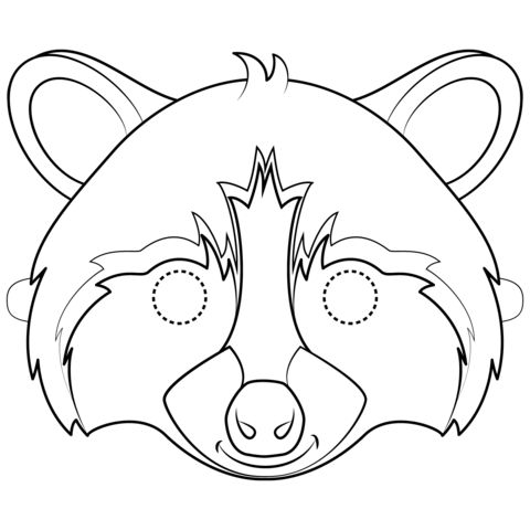 Raccoon Mask Coloring Page